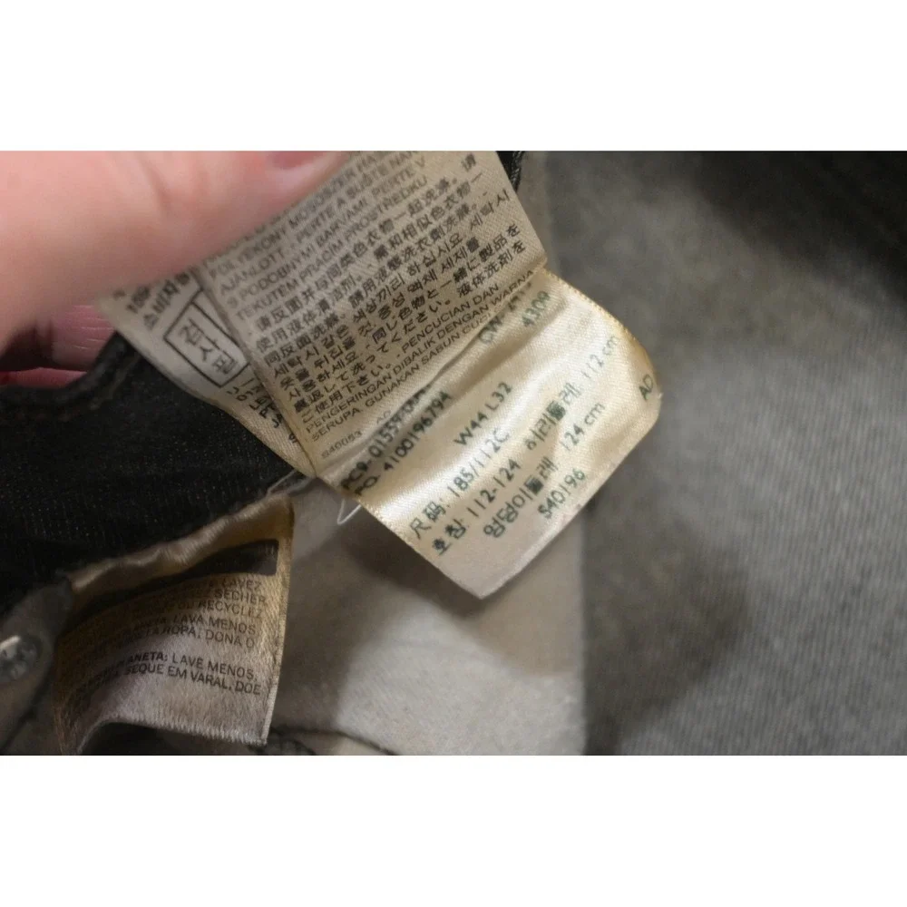 Levi's 559 Relaxed Straight Jeans Mens 44x32 Black/Gray Denim Stretch Excellent‎